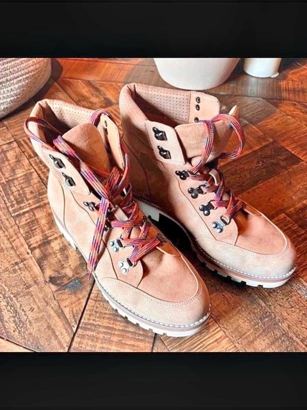 Plaid High-Top Sneakers in Pink & Brown Like New
